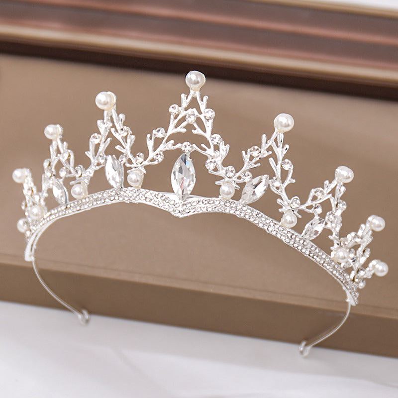 Tiara de pelo de boda nupcial con diamantes de cristal de moda