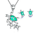 Mode Opal 5 Farben Schildkröten-Halsketten-Ohrring-Set