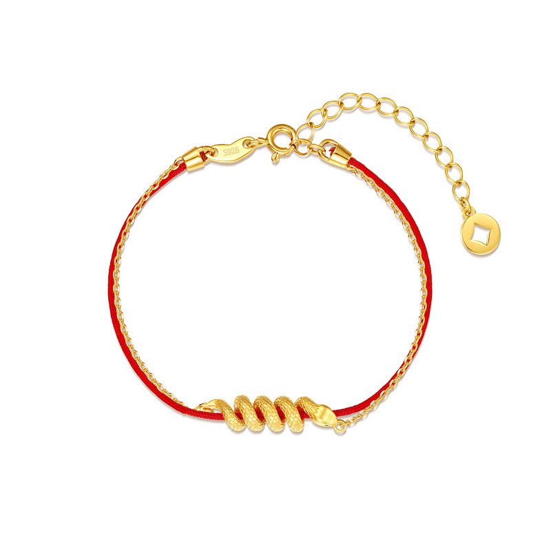 Pulsera de dama Año de la Serpiente enroscada