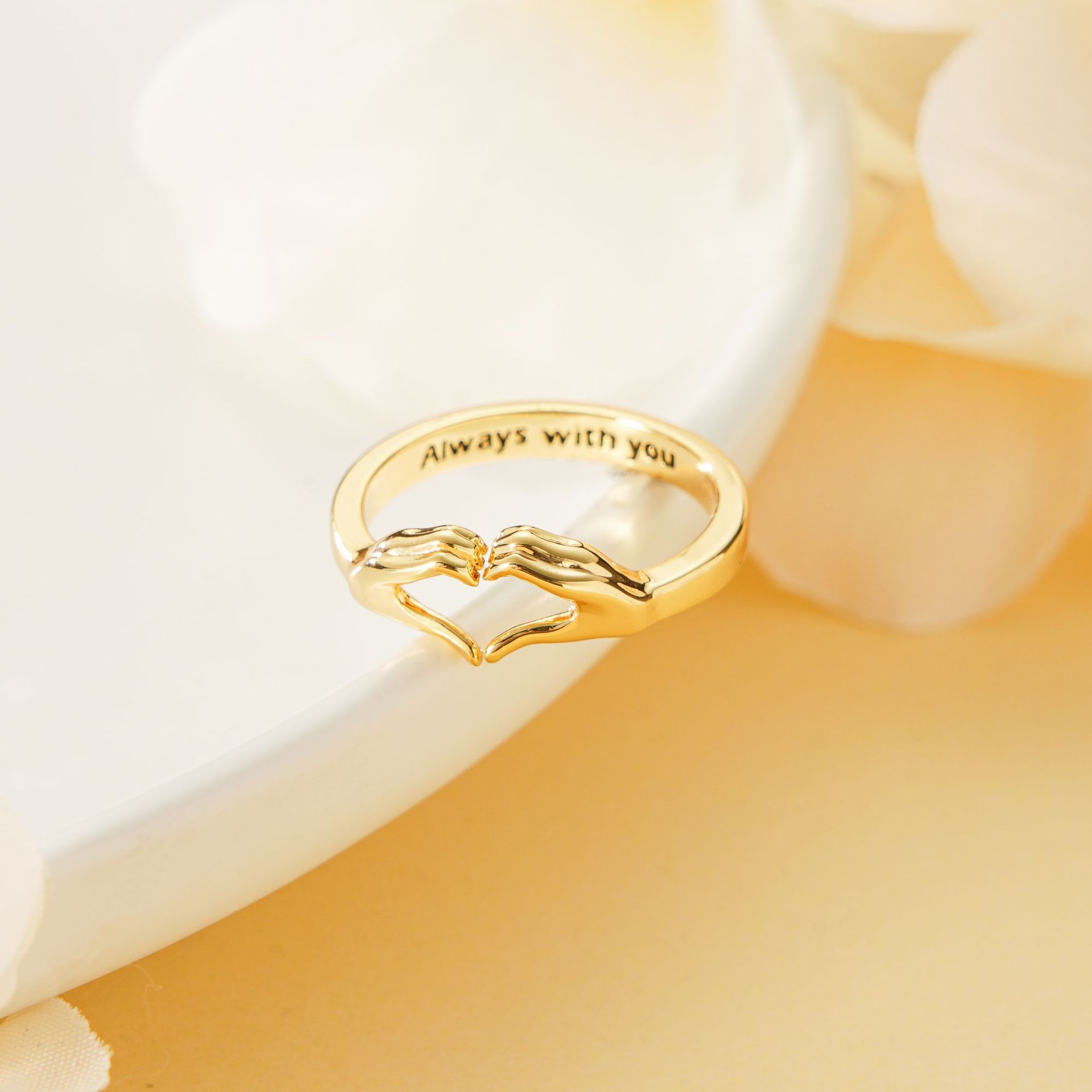 Romantische Hände Herz Ring Paar Partnerringe