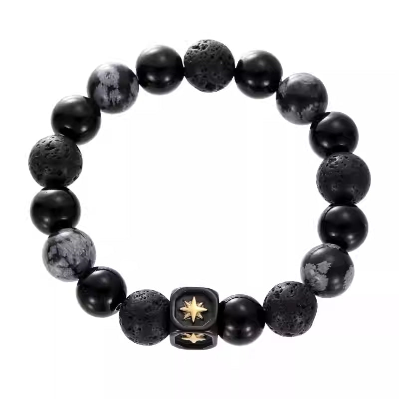 Vintage Obsidian Bright Asterism Bracelet