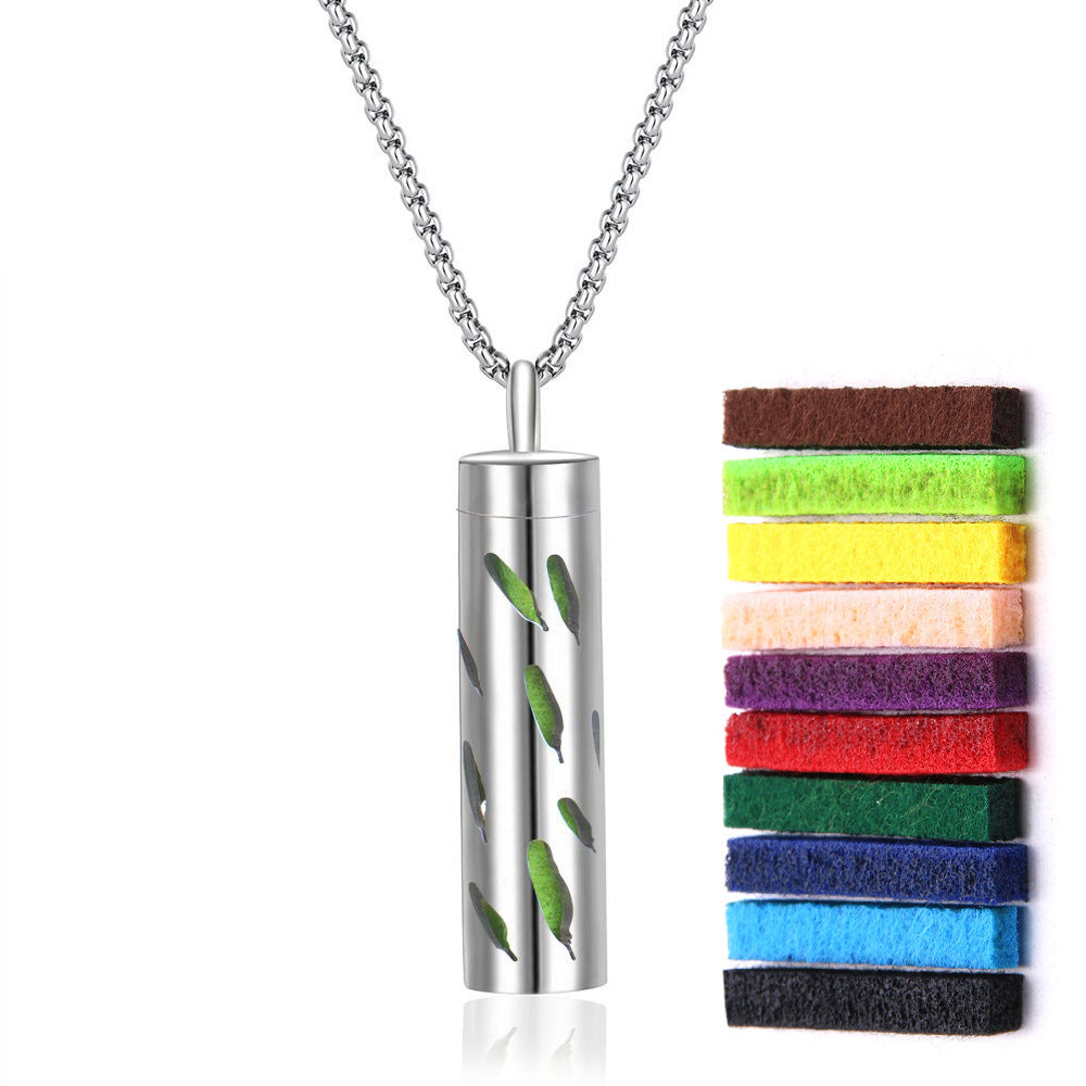 316L Stainless Steel Aromatic Perfume Oil Essential Oil Diffuser Pendant Necklace