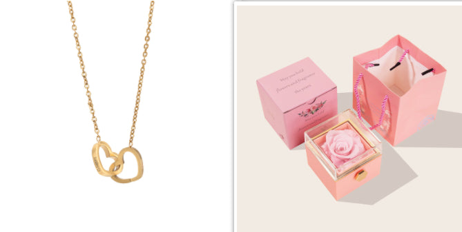 Stainless Steel Vacuum Plating Rose Gold Heart Necklace