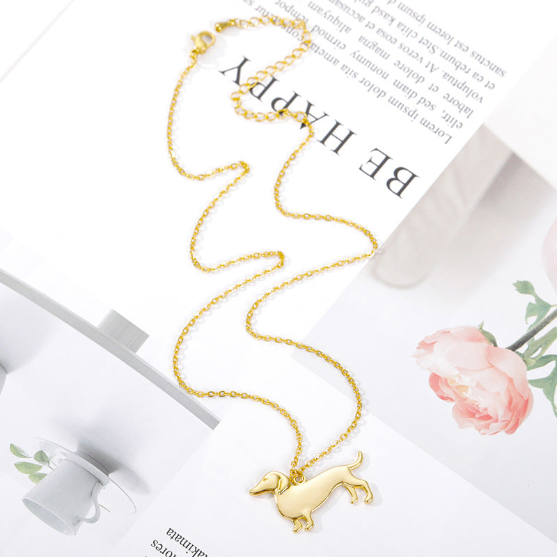 Stainless Steel Necklace Pet Puppy Shape Cute Dog Pendant