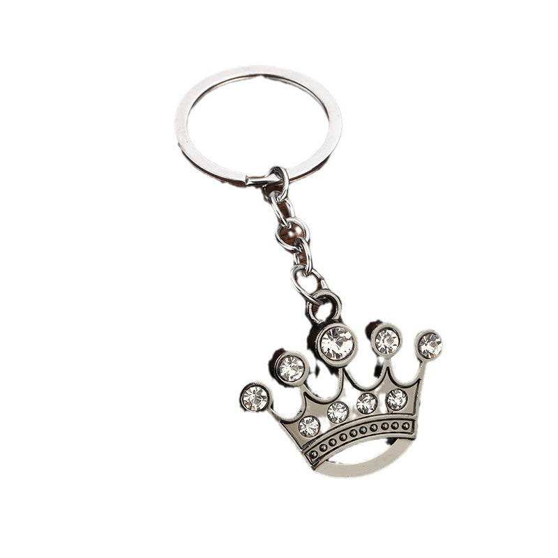 Llavero de corona de diamantes, regalo de lujo, colgante de metal