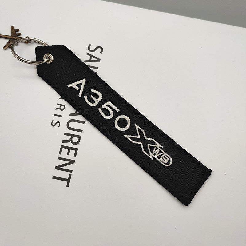 Llavero de aviación de bolsillo con logotipo bordado