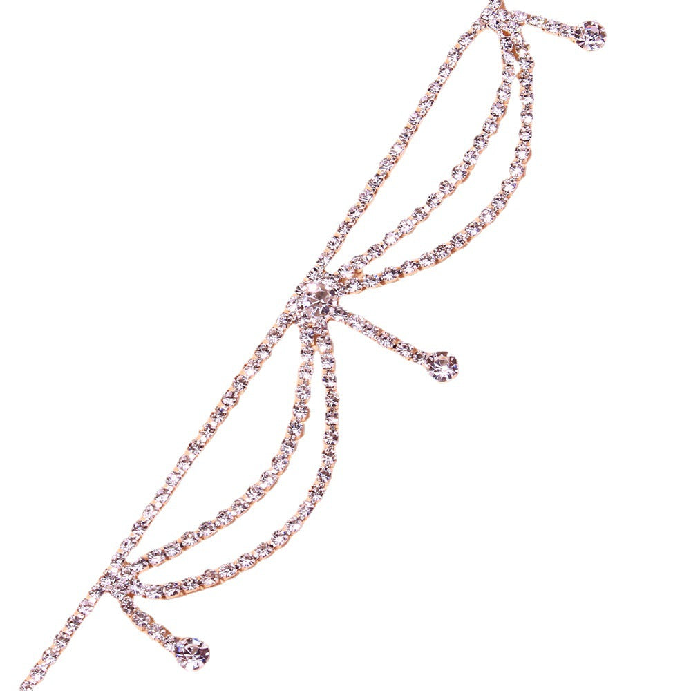 Tobillera multicapa de moda con diamantes de imitación para mujer