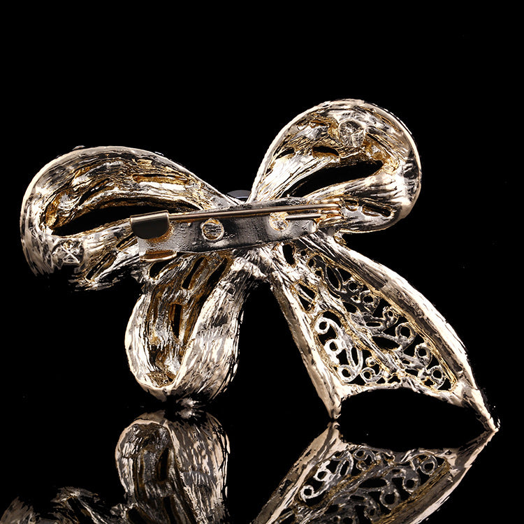 Broche de Lazo con Incrustaciones de Diamantes Broche de Ropa de Alta Gama