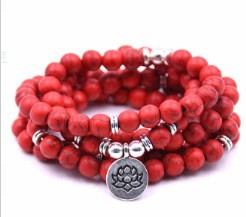 New Natural Pallisandro Classico Bracelet 108 Lotus Pendant Bracelets