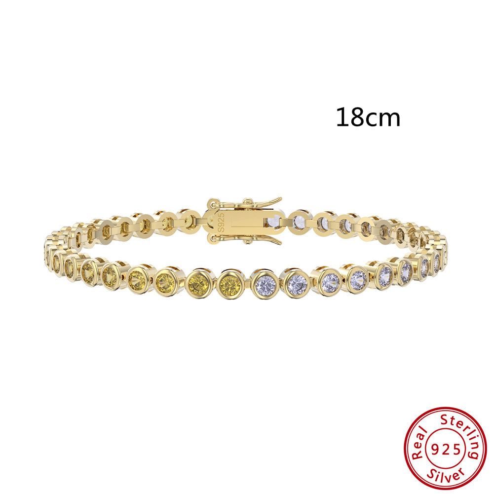 S925 Sterlingsilber Zweifarbiger Zirkon Modernes All-Match Armband
