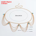 Clásica cadena de cintura y vientre retro turquesa para mujer, playa de verano, sexy, sencilla, accesorios de joyería, regalo