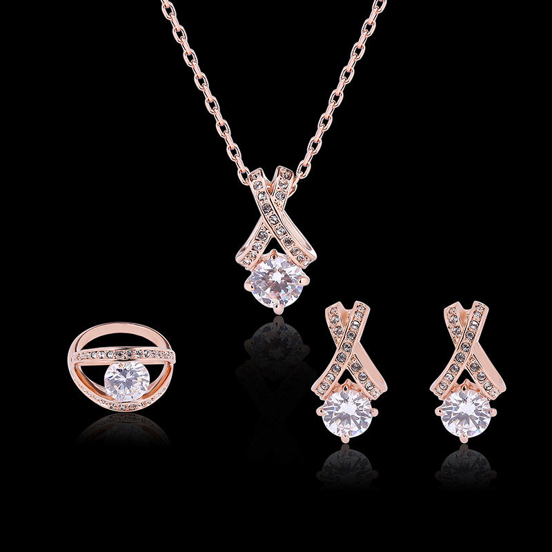 Joyería Creativa Personalidad Moda Simple Diamantes 3 Piezas