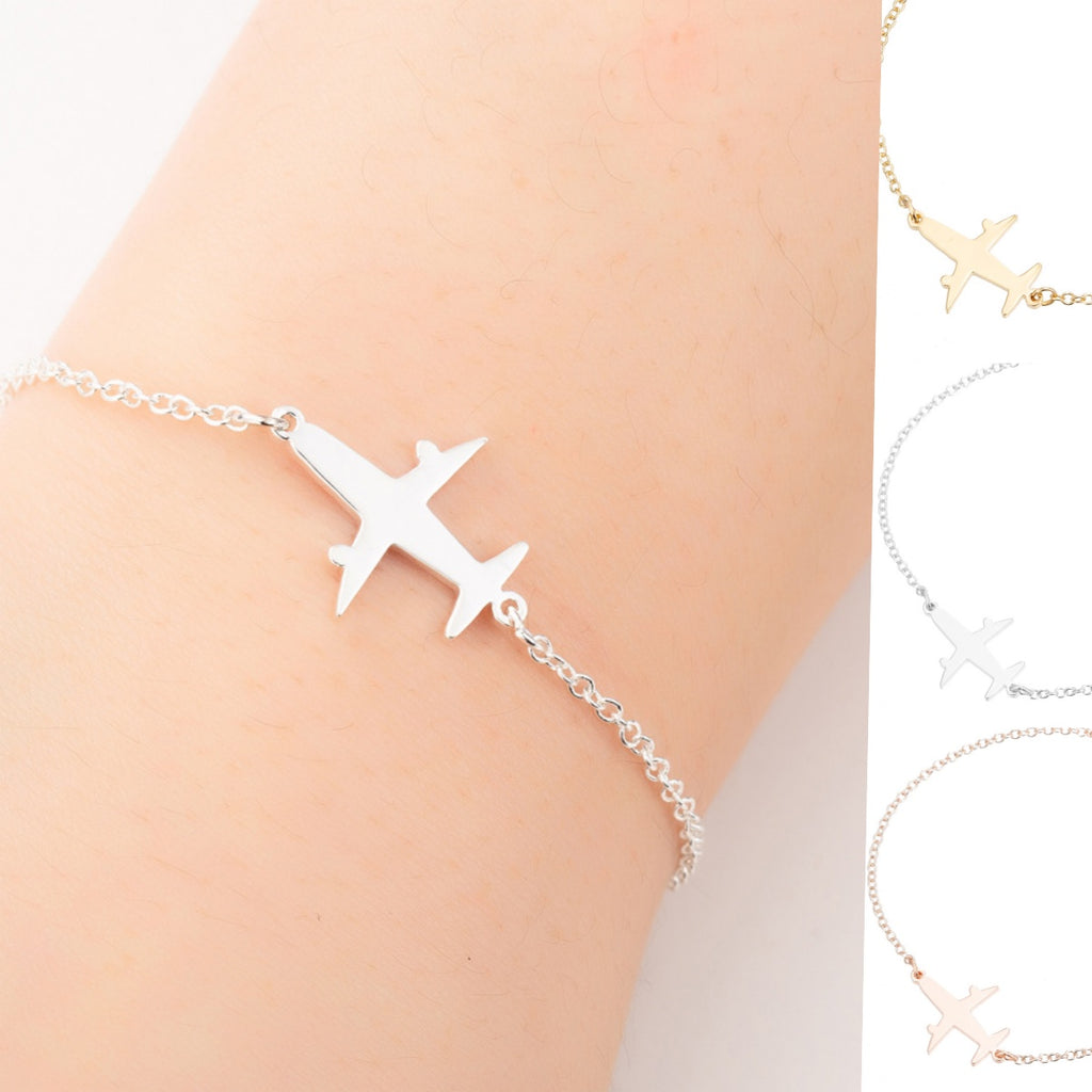 Edelstahlarmbänder Schlichtes Flugzeugdesign Anhänger Ketten Mode Charms Armband für Damen Schmuck Party Geschenke