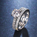 Anillo de plata con zirconias combinables para parejas