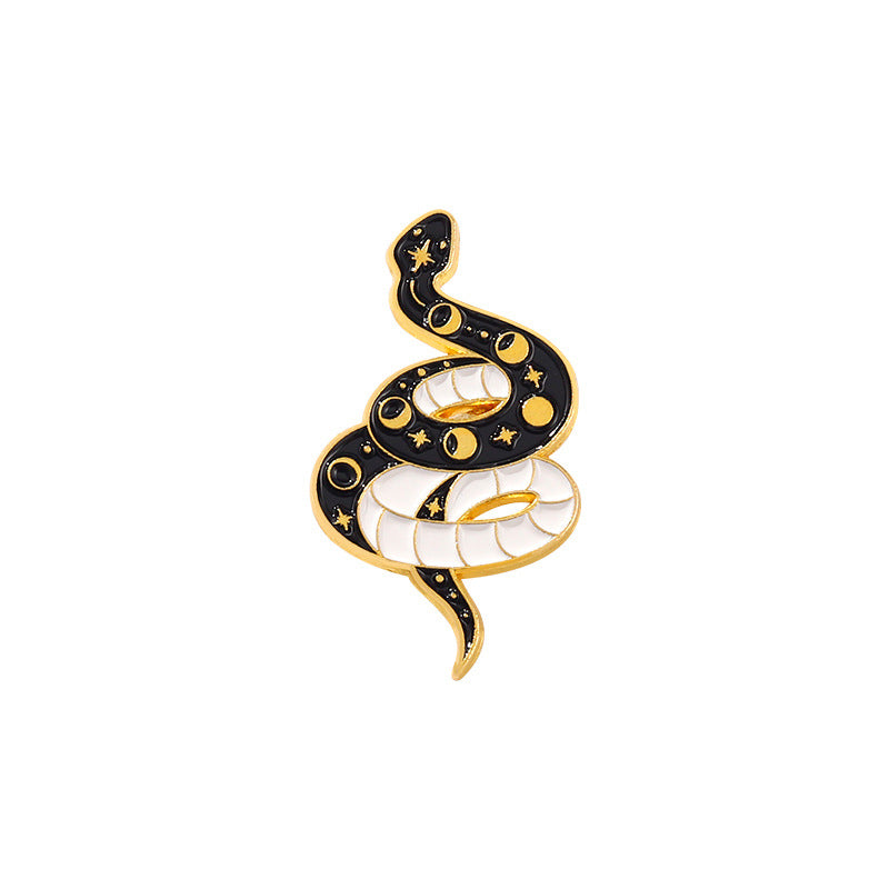 Broche de aleación con forma de serpiente de dibujos animados, broche de goteo de aceite para hombres y mujeres, accesorios