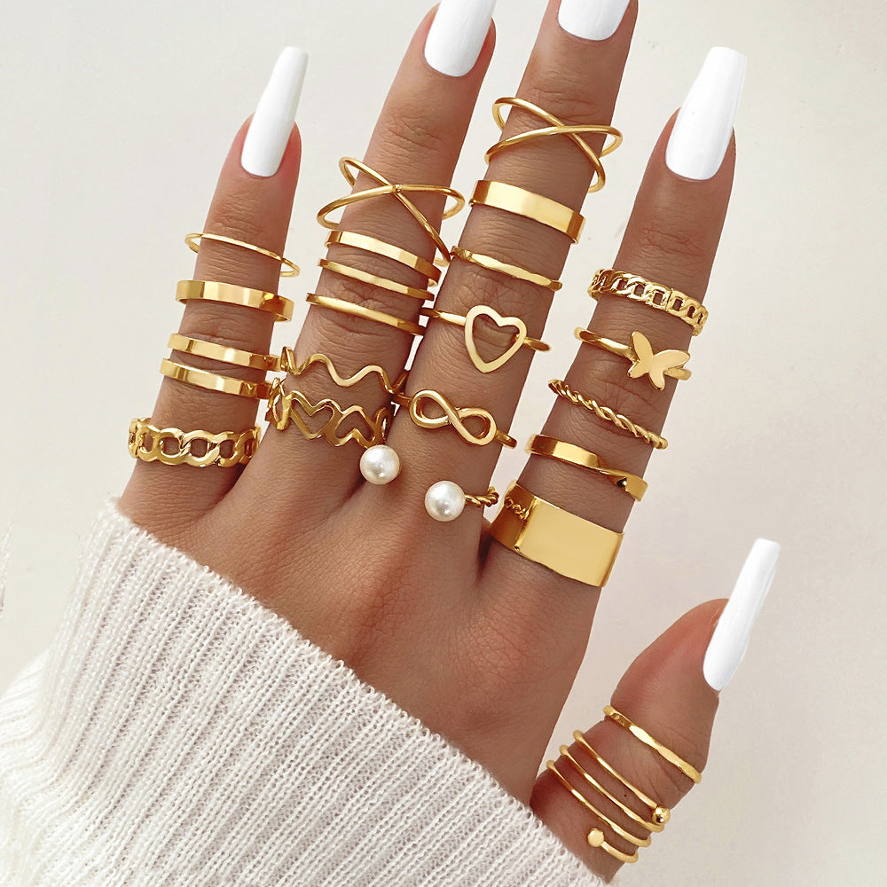 Ring Damen Nischen Senior Knöchelring 23-teiliges Set