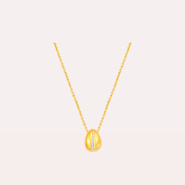 Coffee Bean Collar Chain Pendant S925 Necklace