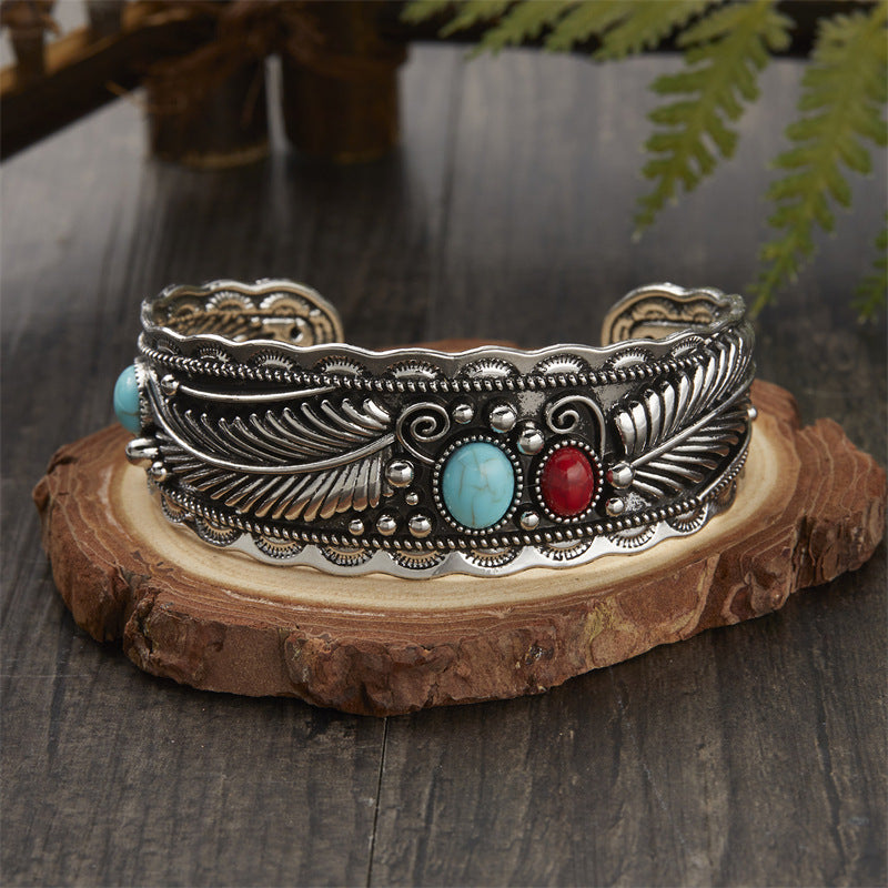 Vintage Navajo Style Oval Turquoise Bracelet