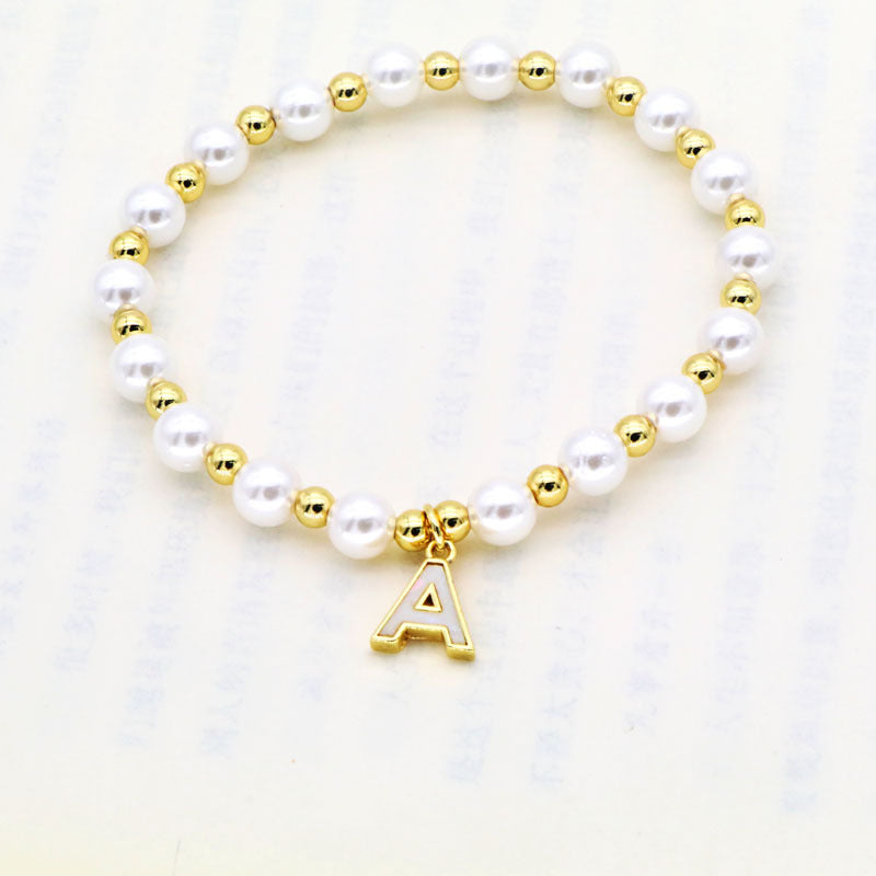 Muschel 26 englische Buchstaben Anhänger Armband