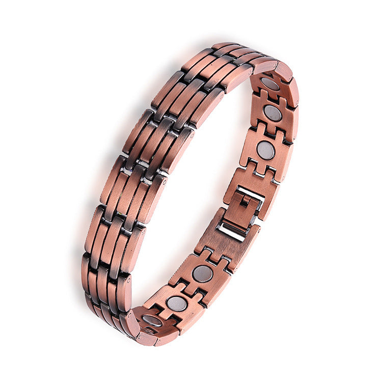 Retro Red Copper Men's Magnetic Therapy Bracelet