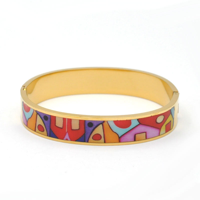 Stainless Steel And Enamel Bracelet