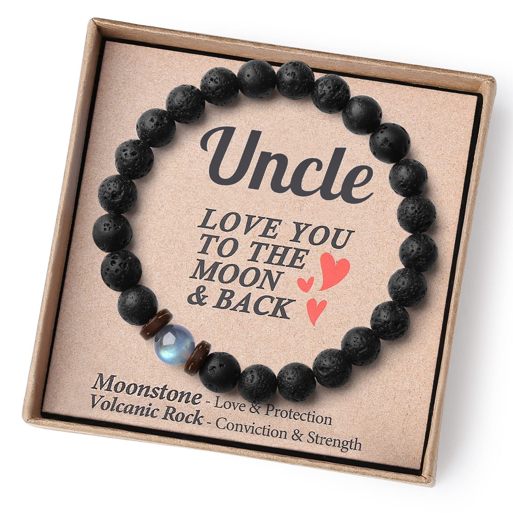 Pulsera de Piedra Volcánica Para Mi Hijo Cordón Elástico