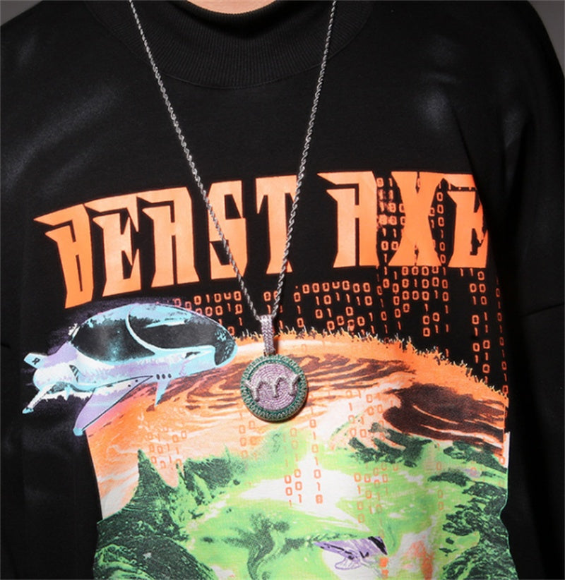 Personalisierter Hip Hop Custom Drehbarer Anhänger 26 Buchstaben Name Mikro Inkrustierter Zirkon