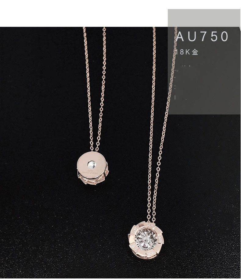 Roségold Pulsierendes Herz Diamant-Anhänger Schlüsselbeinkette
