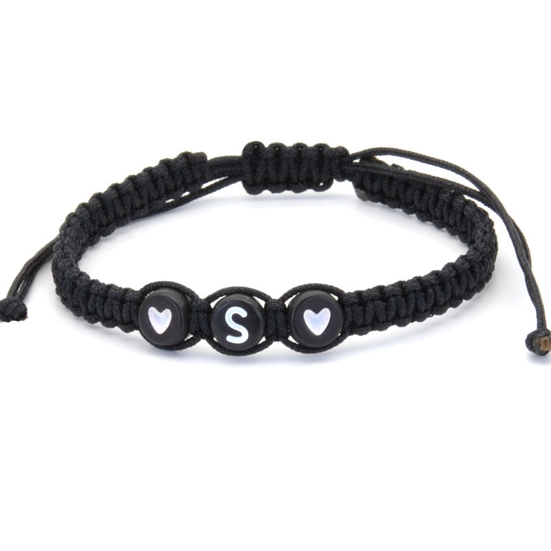 26 English Letters Love Heart Hand Woven Hand Rope