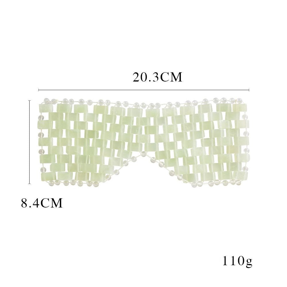Mascarilla de jade para ojos, cortina de jade, masaje frío, ojos, jade verde tejido, belleza facial