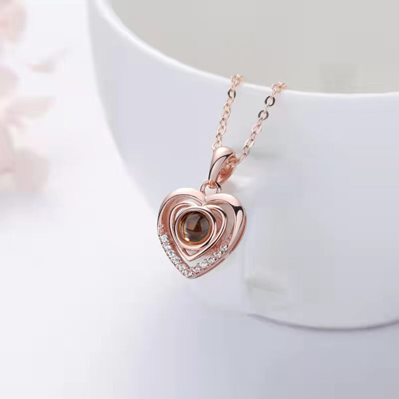 Collar de la Memoria del Amor Cadena Femenina para Clavícula