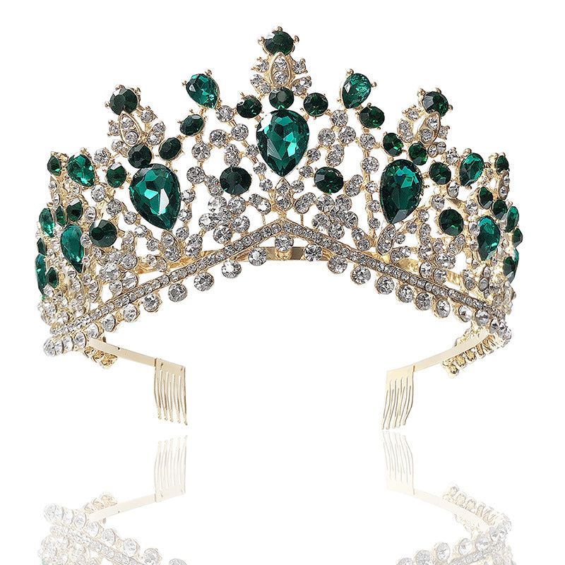 Diadema barroca nupcial con diamantes de imitación para vestido de princesa
