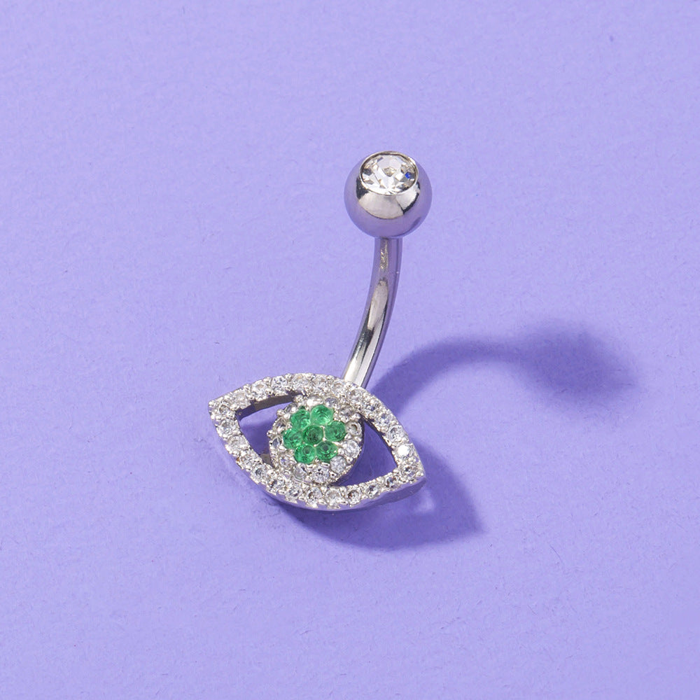 Joyería de Piercing de Ombligo de Circón Ojo Sencillo para Mujer