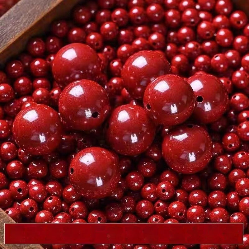 Raw Ore Cinnabar Loose Beads Diy Handmade Bracelet String Beads