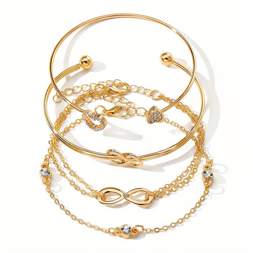 Traje de pulsera de nudo de amor de aleación