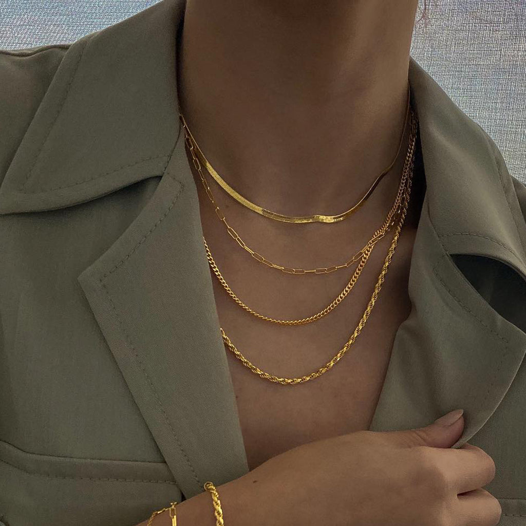 Neue mehrschichtige Halskette Persönlichkeitskette Hip-Hop Europa und die Vereinigten Staaten Cross-Border Twist-Chain Halskette