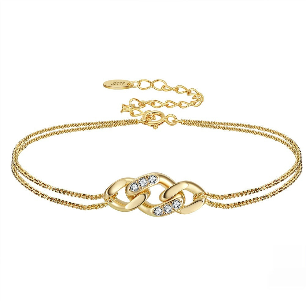 Zirkonia-Diamant-Schmuck Verstellbares verdrehtes Armband-Ornament