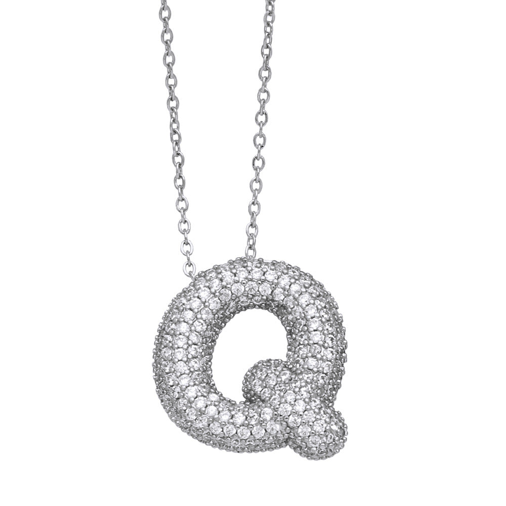 Collar con 26 letras inglesas para mujer con circonitas incrustadas