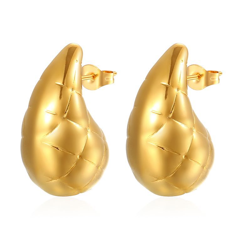 Pendientes de gota de acero inoxidable de moda para mujer