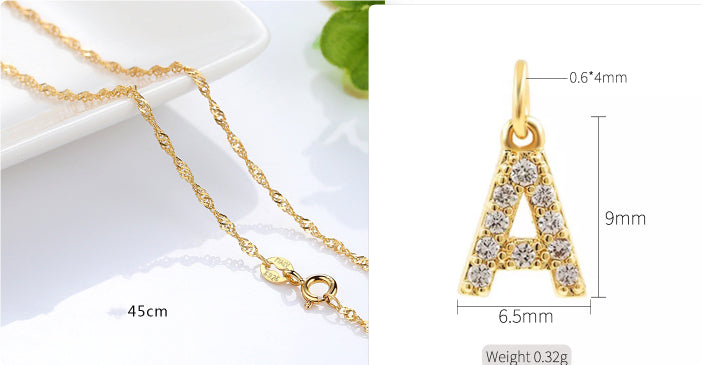 S925 Silver Necklace Gold Plated Chain Necklace Clavicle Chain Gold Color Gold Necklace
