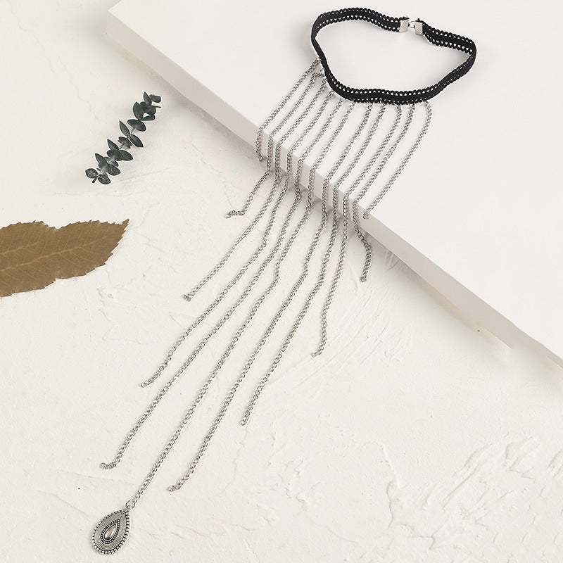 Cadena de muslo de metal con cuentas para mujer, joyería de serpiente grande