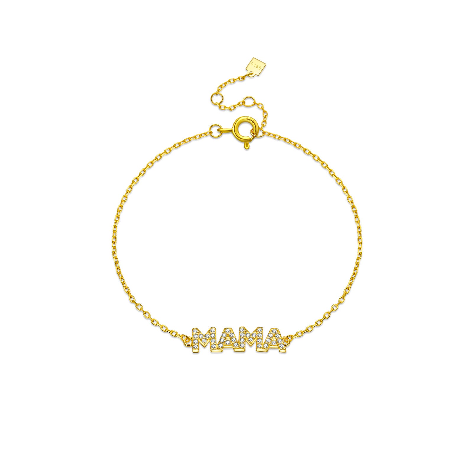 Pulsera de Plata S925 con Letras Inglesas para Mujer, Sencilla y Versátil