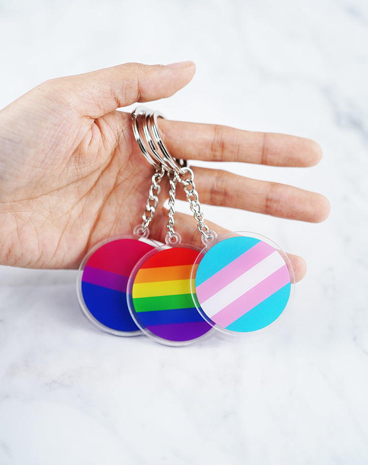 Llavero con Colgante de Bandera LGBT Bisexual Transgénero
