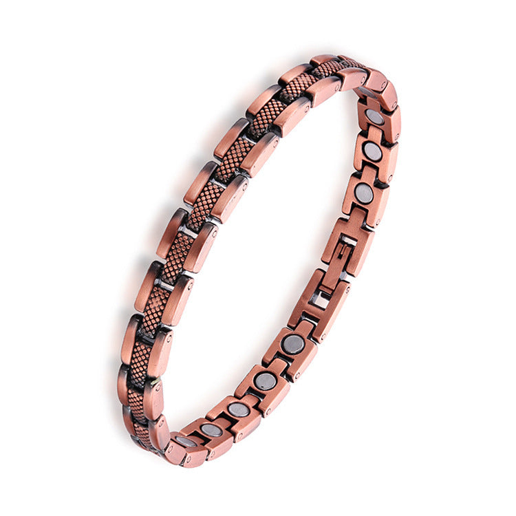 Retro Red Copper Men's Magnetic Therapy Bracelet