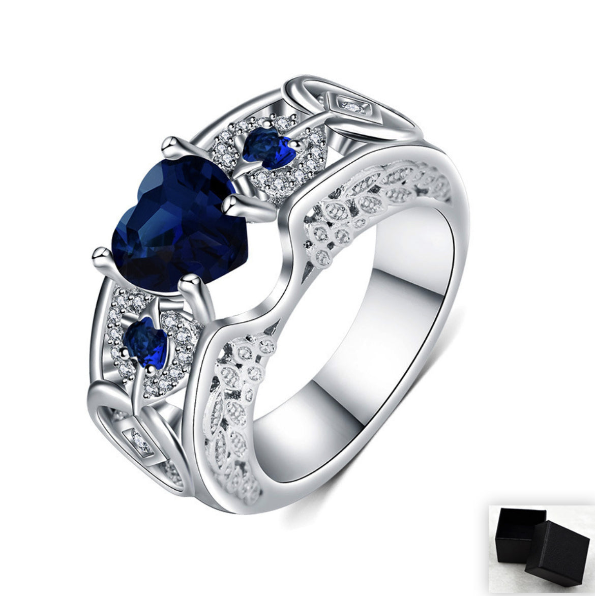 Princess Ring Heart-shaped Ruby Engagement Ring