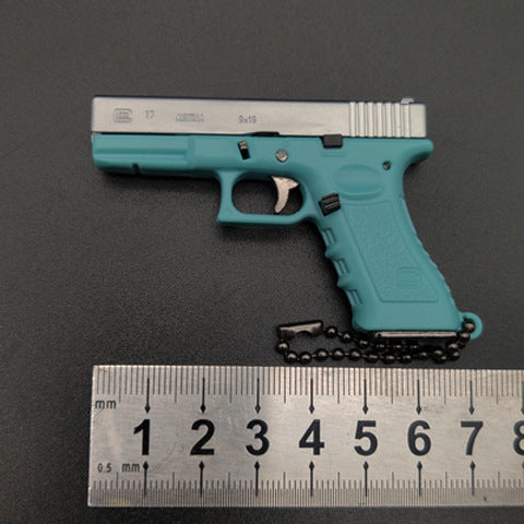 G17 Llavero de aleación con forma de pistola, modelo de juguete, regalo, colgante