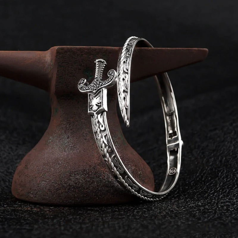 Snake-shaped Sword Personalized Bracelet Fashion Retro Carving