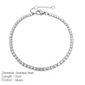 Damen Zirkon Edelstahl Strass Armband