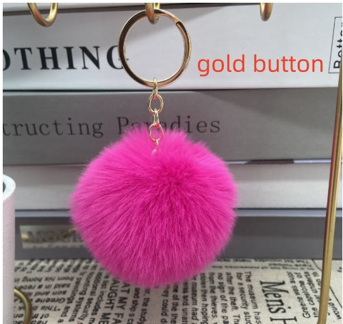 20 Colors Fluffy Fur Pom Pom Keychain Soft Faux Fur-like Ball Car Keyring Key Holder Women Bag Pendant Jewelry