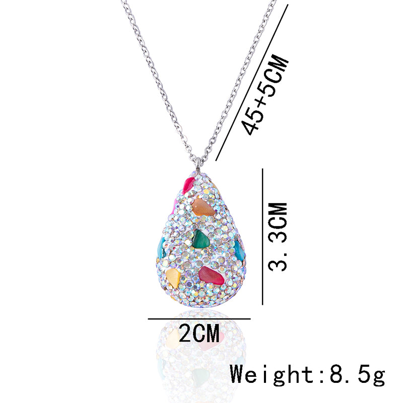 Modische Polymer-Ton-Kristall-Anhänger-Halskette